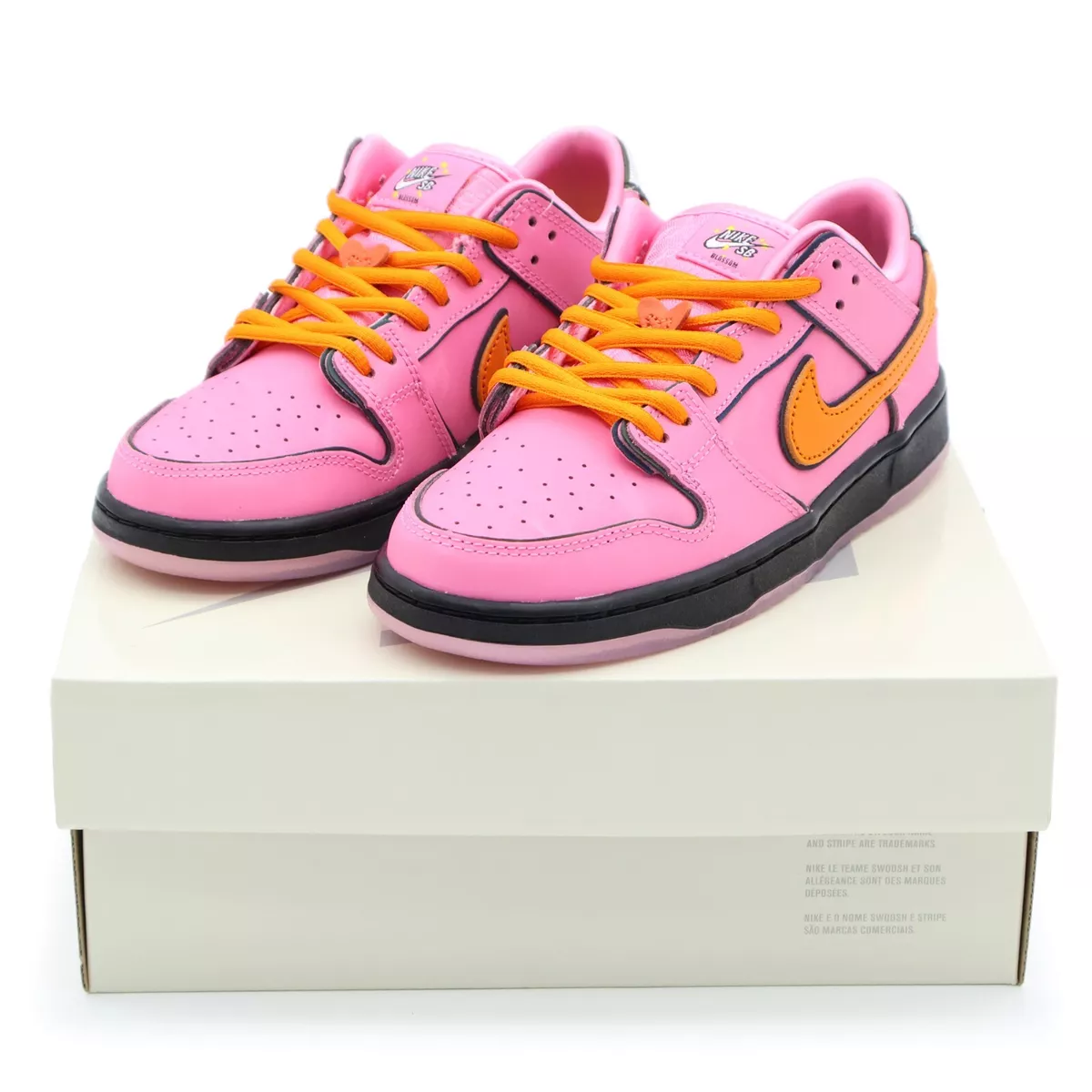 FZ3351-600 The Powerpuff Girls Nike SB PS Dunk Low Pro QS Blossom Pink  Orange