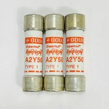 Qty 3 Gould Shawmut A2Y50 Type 1 Fuse 50 Amps 250 Volts ~New Surplus~