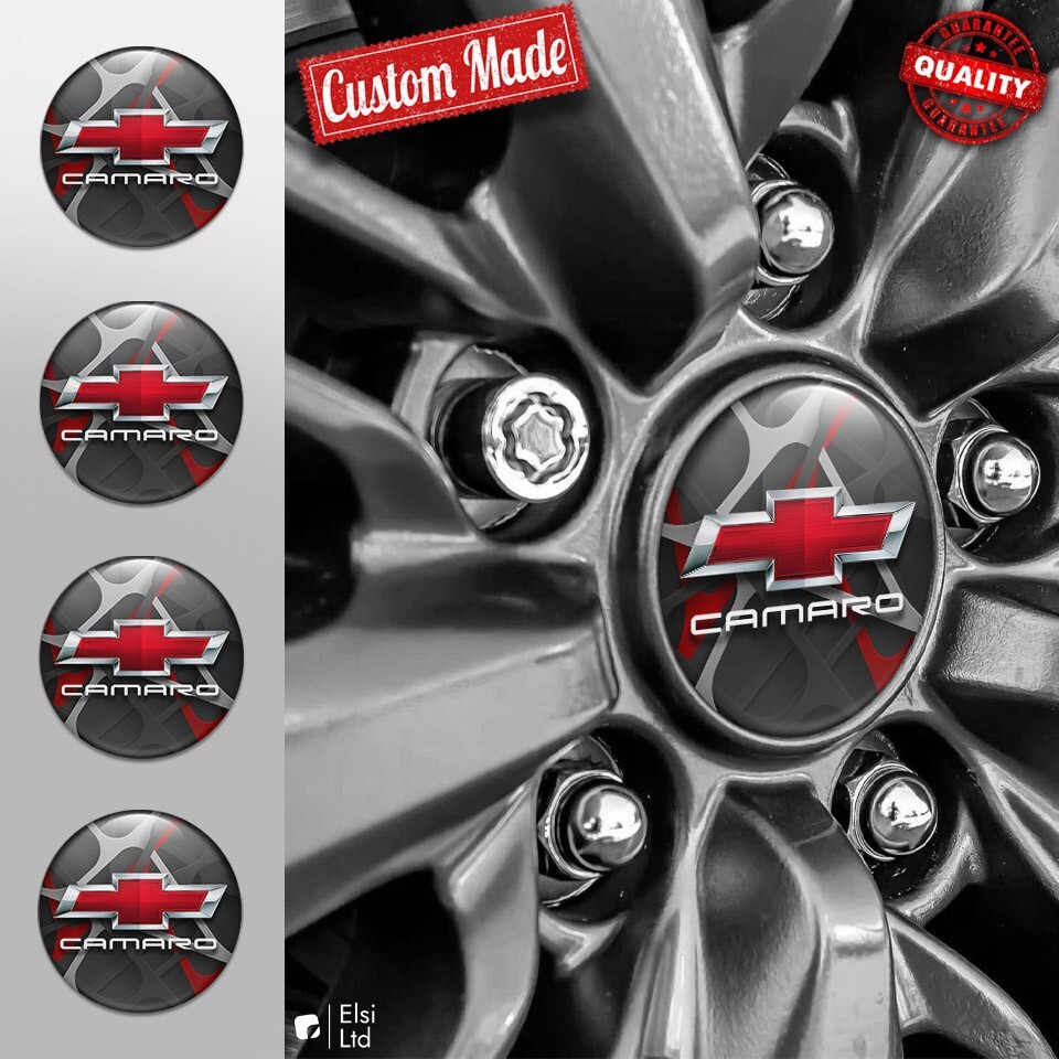 Custom Camaro Wheel Cap Decals - 4-Piece Set - Personalized Rim Emblems