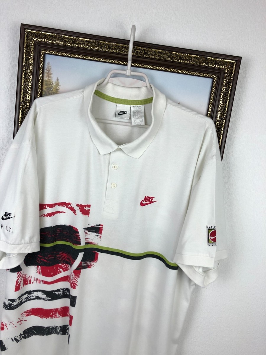トップス 80~90s Nike Challenge Court polo shirt Vintage 90's Nike Challenge Court Andre Agassi Polo Tennis Shirt