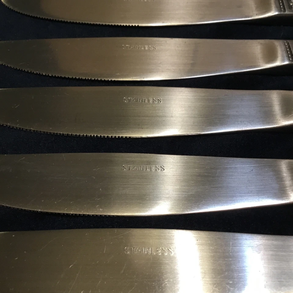 Cuchillos de mantequilla Imperial International CORTINA 7 cubiertos de acero inoxidable Corea IIC Foto 4 de 4