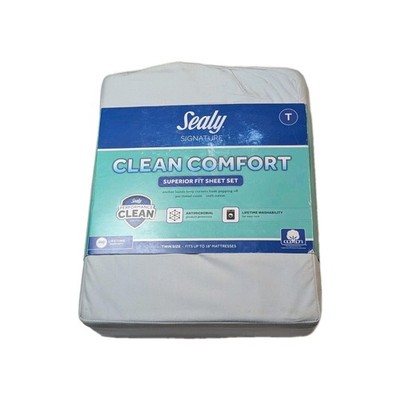 Sealy Signature Clean Comfort Superior Fit Sheet Set 300 TC Ballad Blue TWIN