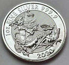 2020 1 Oz Silver Valiant 2 Pounds .999 Fine British Royal Mint BU