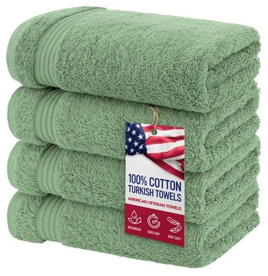 American Veteran Towel, Hand Towels for Bathroom Set of 4, 100% Cotton Turkis...