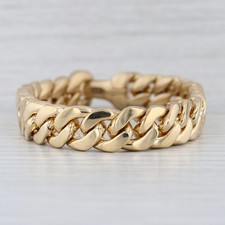 David Yurman Curb Chain Bracelet 18k Yellow Gold Matte 8