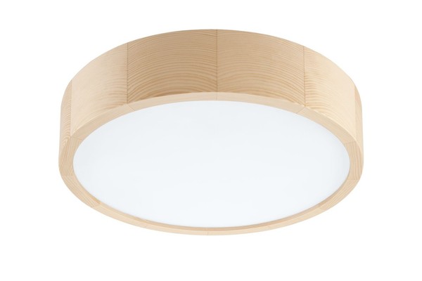 Led Deckenleuchte Holz Glas Rund Ø37Cm 1700Lm 3000K Modern Flur Lampe Arbaro-image