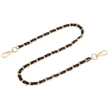 32" Purse Strap with Buckle for Shoulder and Cross Body Black Gold 