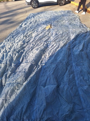 MILITARY Parachute Rectangle - Grey -Shade, Canopy, Tarp, Cover, Tent w/lines