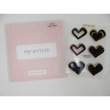 Close To My Heart Acrylix Stamp Set C1027 Heart Attack Funky Dots Swirls Lines