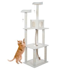 Cat Tree - 6-Foot Tower for Indoor Cats with Napping Perches, 6', Ivory