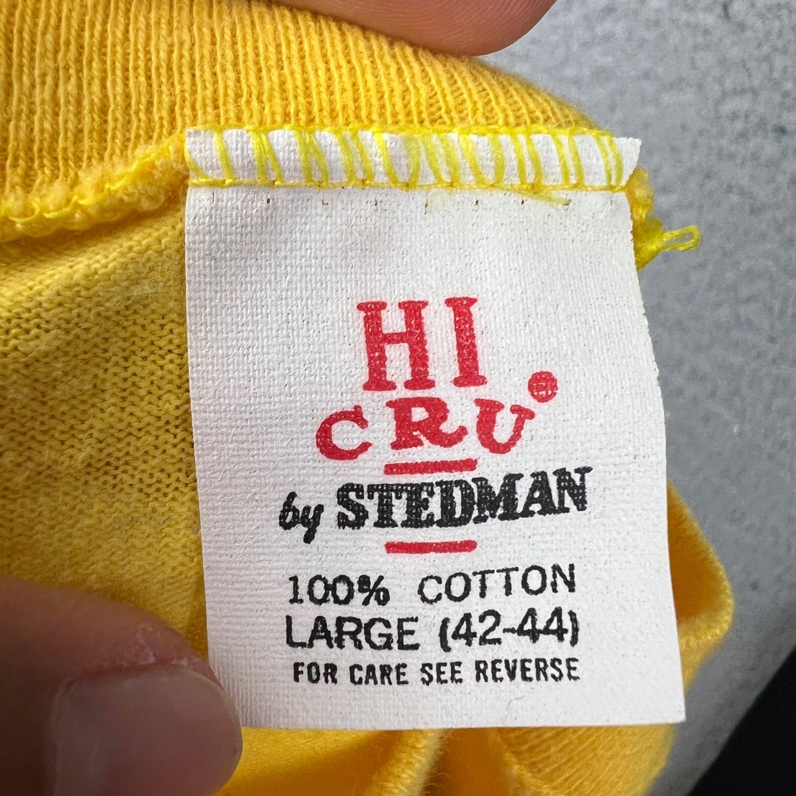 Vintage 80s Hi Cru by Stedman Yellow R & L Sewer Scream & Yell Pocket T-Shirt L image 5