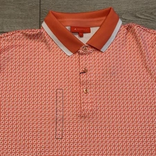 Redvanly Divine Golf Polo Shirt Coral Mens Large New All Over Print Pattern