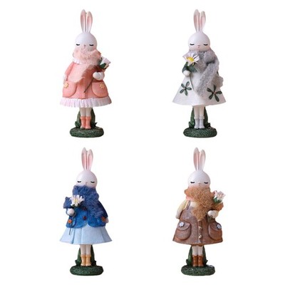 Kaninchenstatue Cartoon süße Hasenfigur für Bücherregal Holiday Home Office