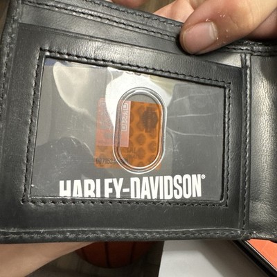 Harley Davidson 財布　80s T New Harley Davidson Men's Wallet Bi-fold 100% Leather Logo RFID