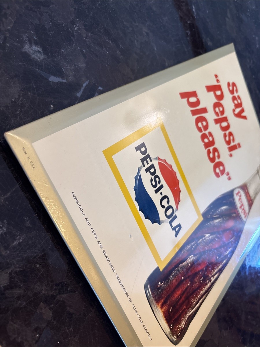 Vintage Pepsi-Cola “Say Pepsi Please” Hanging Wall Countertop 60's