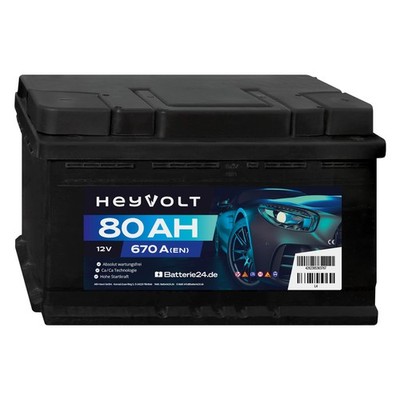 HeyVolt 80Ah 12V 670A Start Autobatterie ersetzt 75Ah 77Ah 85Ah 585400080
