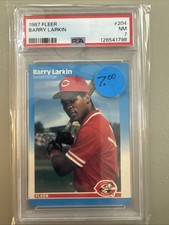 1987 Fleer Barry Larkin #204 Graded PSA 7 Rookie Baseball Card RC. rookie card picture