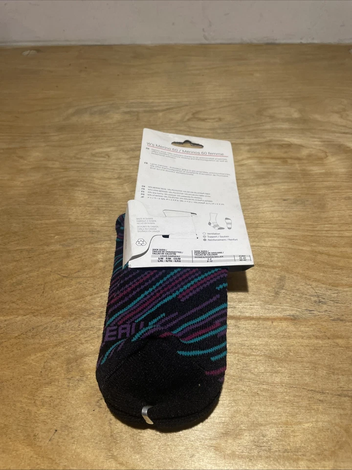 Calcetines de ciclismo Louis Garneau Merino 60 para mujer negros/púrpura talla S/M Foto 2 de 2