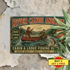 Vintage Rifle Cabin Hunting Metal Sign Retro Woodsy Lodge Tin Plaque 8x12