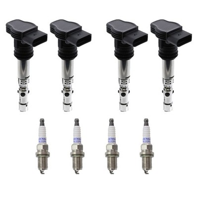 Eldor 4 Ignition Coils Denso Platinum Spark Plugs Kit for A4 TT Golf Jetta