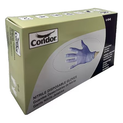 Condor 819Mh0 Disposable Gloves, Food-Grade/Gen Purpose, 4 Mil, Nitrile,