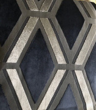 NEXT LUXE HEAVYWEIGHT GEOMETRIC GEO CUT VELVET CURTAINS 46"x72" RRP £210 - NEW