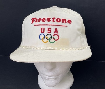 Vintage Firestone USA Olympics Rope Snapback Hat Swingster Made In USA