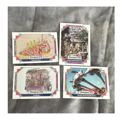 Topps Disneyland 70 Base Set Trading Card Lot 4 Uranium Hunt/Indy/Dumbo