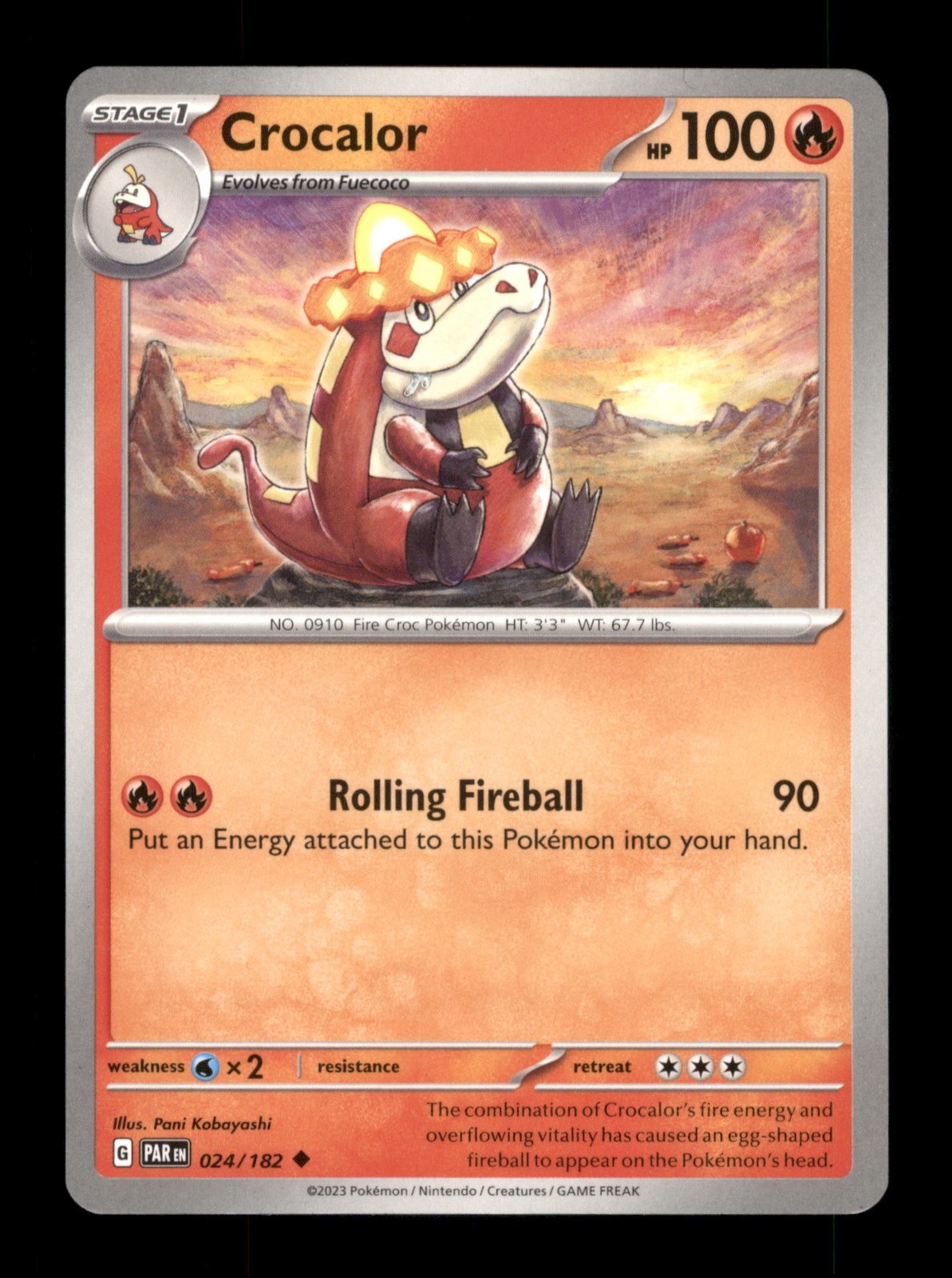 Crocalor 024/182 Regular 2023  Pokemon Trading Card TCG 