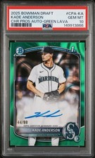 2025 Bowman Draft Kade Anderson Green Refractor Auto /99 PSA 10 Mariners