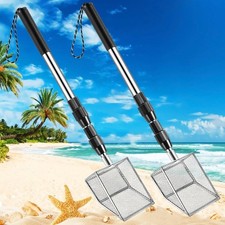 2 Ps Shell Scooper for Beach, Shark Tooth Sifter with Stainless Steel Adjusta...