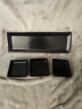  3 Single Serve Stoneware Sauce Trays & LG Tray Noble Excellence 