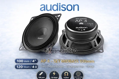 Audison AP 4 - SET MIDBASS 100mm Profondeur/Moyen Haut-parleurs 1 paire 10 cm - Photo 1/4