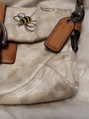 Coach Optic Silver Bumble Bee Soho Flap Shoulder Bag Limited