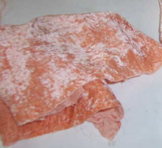 Antique/1920's 100% SILK VELVET Peach REMNANT