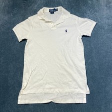 Polo Ralph Lauren Polo Shirt Mens S White Cotton High Low Hem Tennis Custom Fit