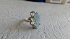 VINTAGE TAXCO TC-78 BLUE TOPAZ & STERLING SILVER RING SIZE 6 - 5g