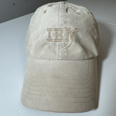 Vintage 8 Bar IBM Khaki Hat Adjustable Strap Computer Tech K-Products USA