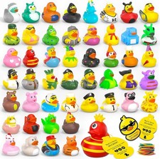 150Pcs Jeep Ducks with Tags for Ducking,50 Rubber Ducks 50 Tags 50 Straps,Tod...