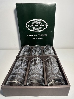 Portmeirion Botanic Garden X6 Hi-Ball Gläser / Becher Boxed Set 380ml 14,5cm