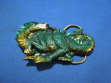 Vintage 1984 Green Dragon Fantasy Belt Buckle from Great American Buckle H1422