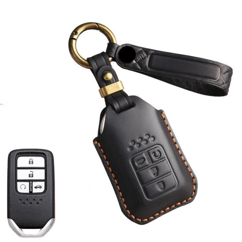 Funda de cuero genuino para llave de coche para Honda Accord Odyssey Pilot Civic Freed Foto 3 de 4