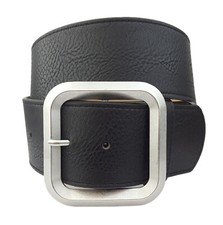 Wide Width Belt w. Square Up Silver Buckle