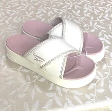 Reebok Slides Slippers Women  s size 9 Ivory Pink Leopard Summer Beach Pool NEW
