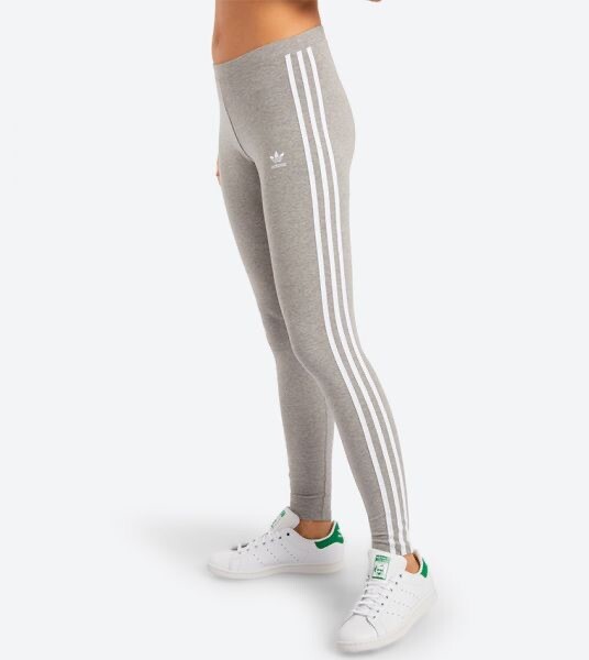 NEW Adidas Women's 3 Stripe Leggings - Grey / White - Small | eBay