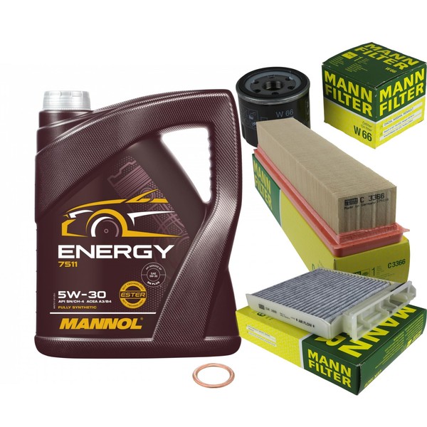 MANN-FILTER Inspektionspaket Mannol 5L Energy 5W-30 FüR Renault Twingo Ii 1.2-image