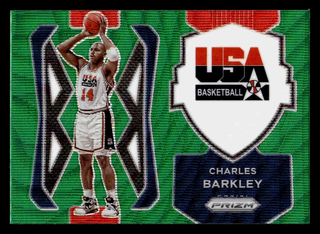 BK Charles Barkley 2021-22 Panini Prizm USA Basketball Prizms Green Wave #9