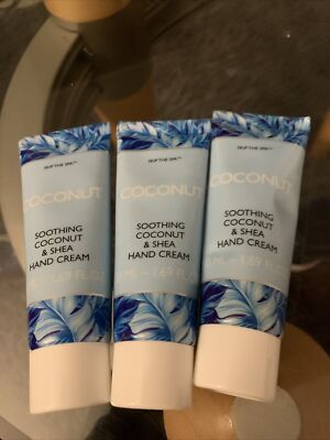 3 Skip the Spa Coconut Soothing Coconut & Shea Hand Cream 1.69 Oz Lot Set