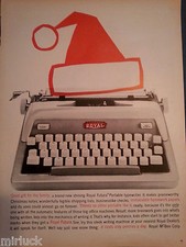 1959 Royal Futura Electric Portable Typewriter Santa Claus Hat Art  Original Ad