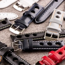 RALLY SMOOTH 3-Hole Leather Interchangeable Watch Band Strap